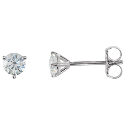 Natural Diamond Round 3-Prong Cocktail-Style Stud Earrings