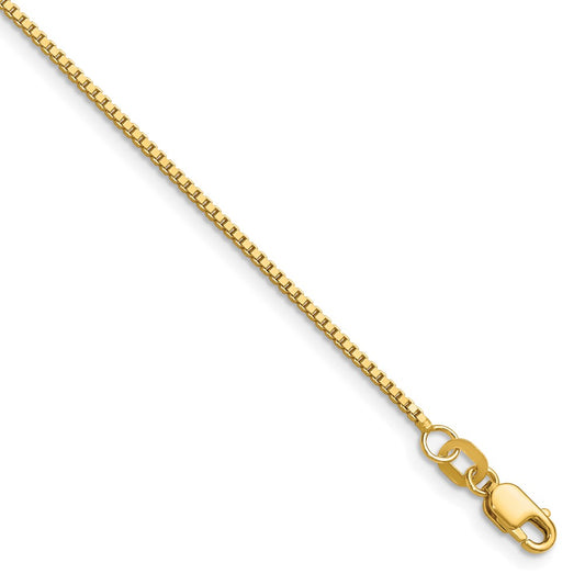 1mm Box Chain - Yellow Gold