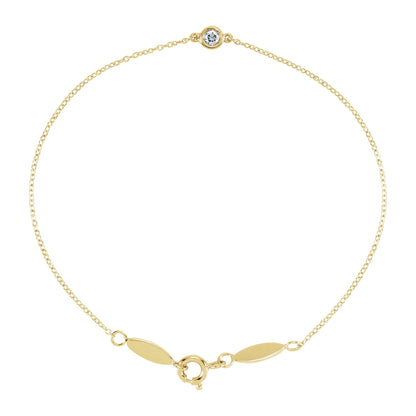 Natural Diamond Bezel-Set Link Bracelet