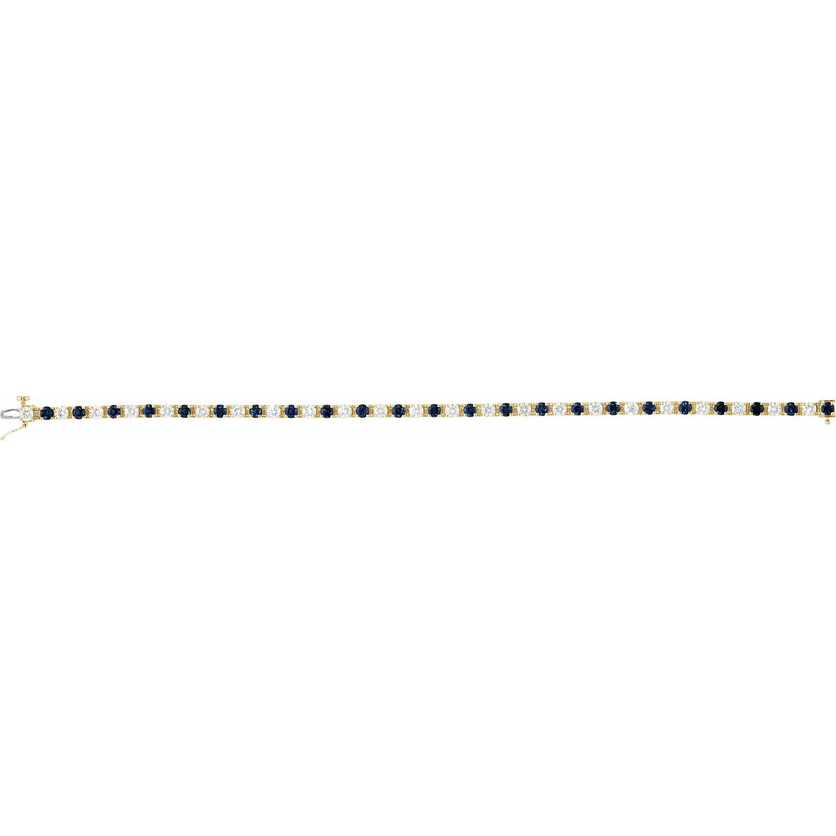 Natural Blue Sapphire & 2 3/8 CTW Natural Diamond Line 7" Bracelet