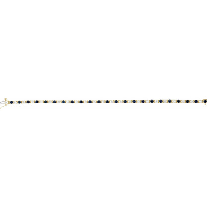 Natural Blue Sapphire & 2 3/8 CTW Natural Diamond Line 7" Bracelet