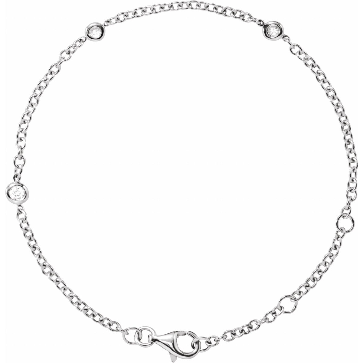 Natural Diamond Bezel-Set Station Bracelet