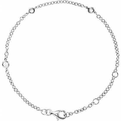 Natural Diamond Bezel-Set Station Bracelet