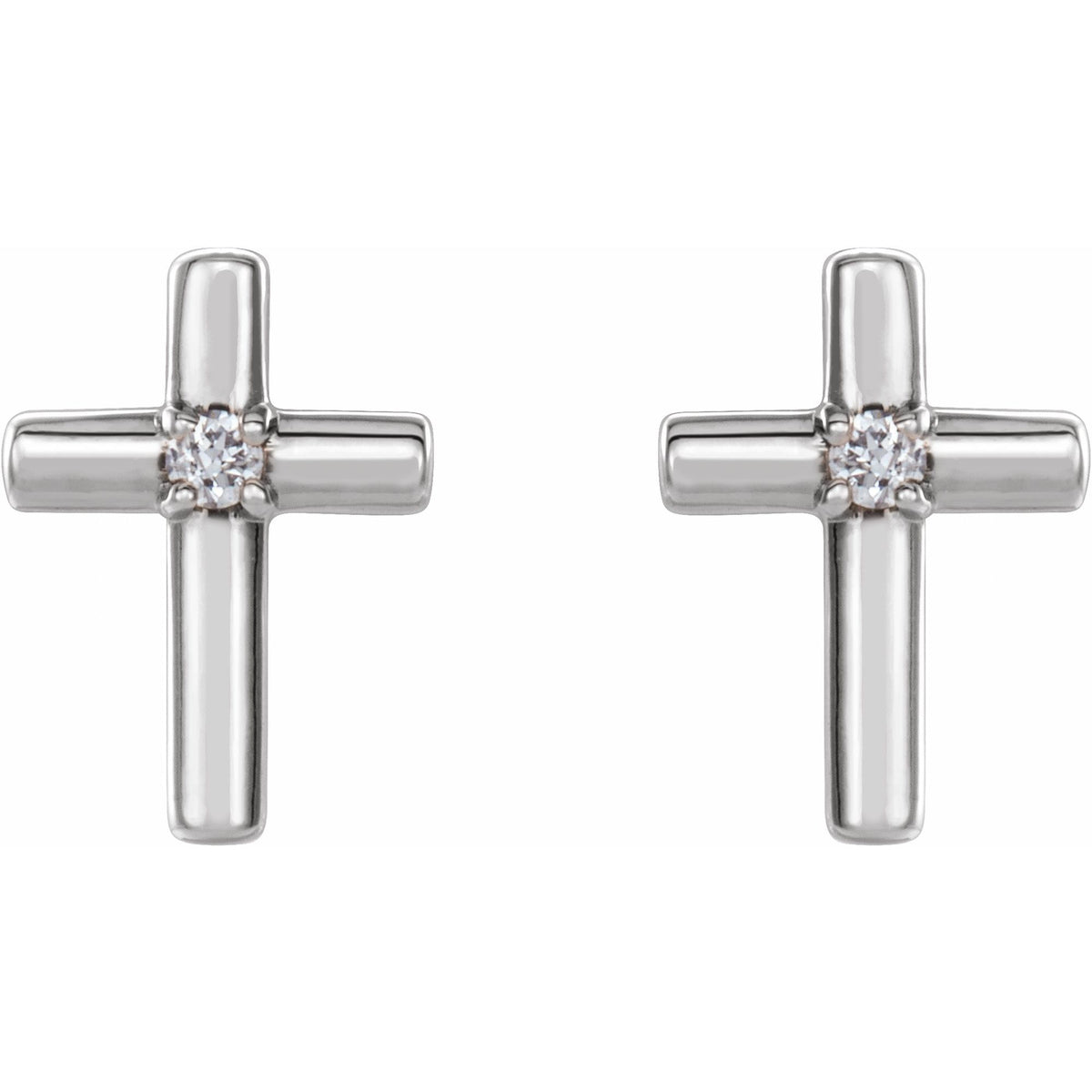 Natural Diamond Solitaire Cross Earrings