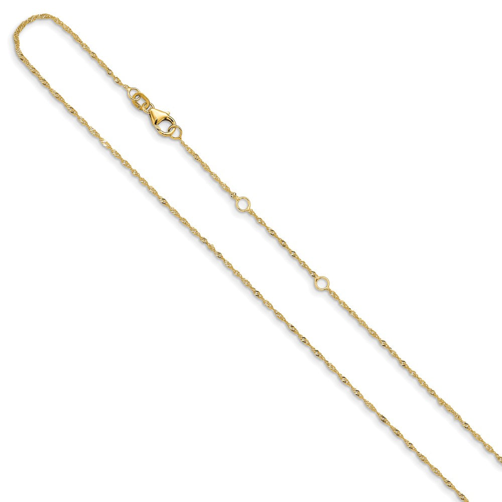 10K 1.25mm Singapore 1in + 1in Adjustable Chain