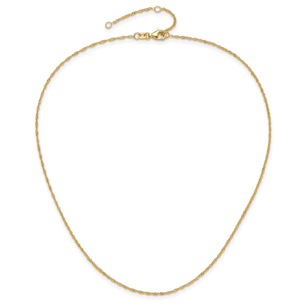10K 1.25mm Singapore 1in + 1in Adjustable Chain