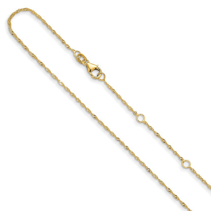 10K 1.25mm Singapore 1in + 1in Adjustable Chain