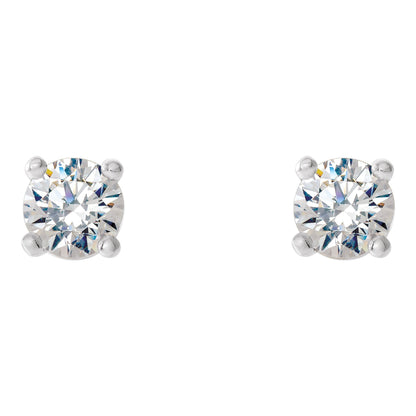 Natural Diamond Round 4-Prong Cocktail-Style Stud Earrings - 14K White Gold
