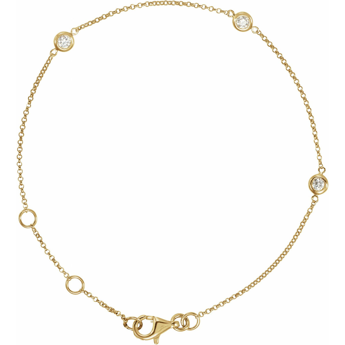 Natural Diamond Bezel-Set Station Bracelet