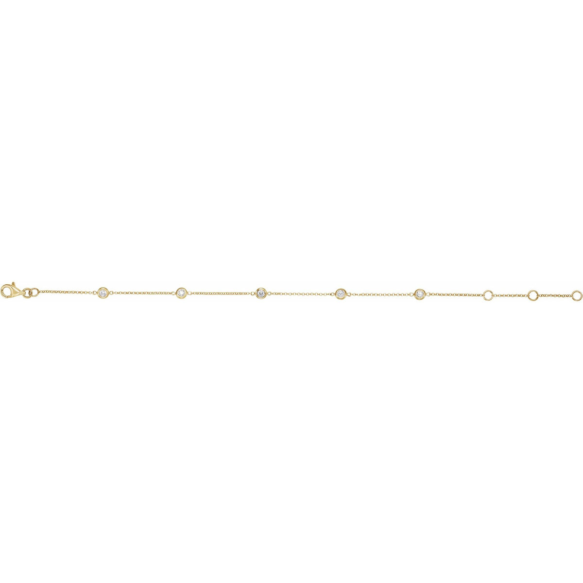 Natural Diamond Bezel-Set Station Bracelet