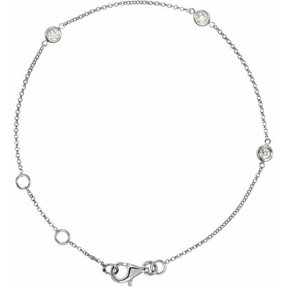 Natural Diamond Bezel-Set Station Bracelet
