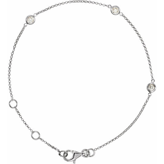 Natural Diamond Bezel-Set Station Bracelet