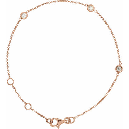 Natural Diamond Bezel-Set Station Bracelet