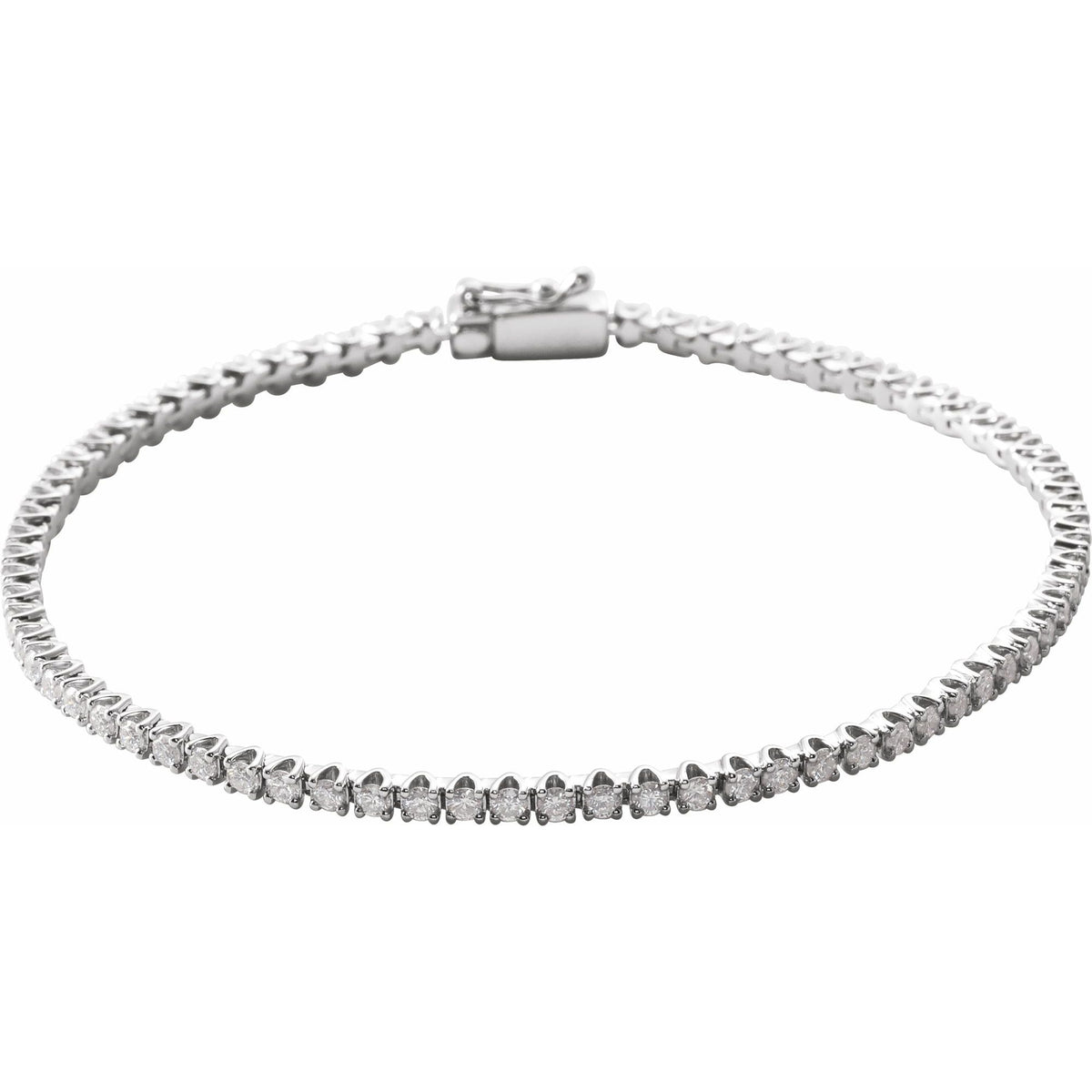 2 CTW Natural Diamond Line 7" Bracelet - 7.0g