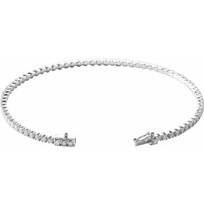 2 CTW Natural Diamond Line 7" Bracelet - 7.0g