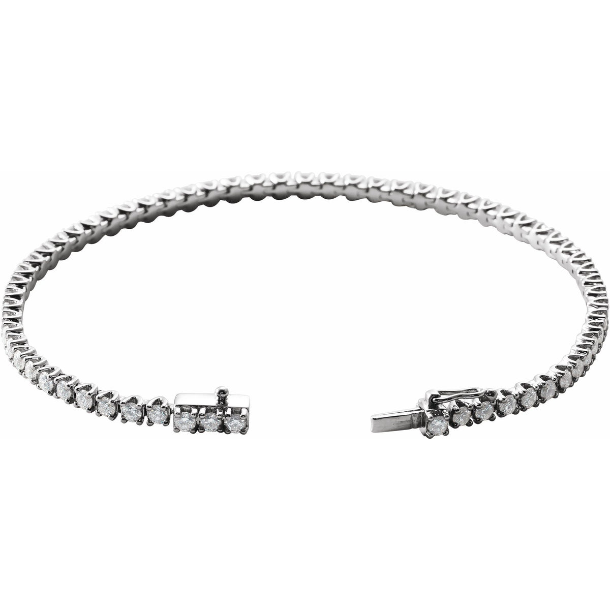 3 CTW Natural Diamond Line 7" Bracelet - White Gold/Yellow Gold