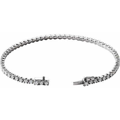 3 CTW Natural Diamond Line 7" Bracelet - White Gold/Yellow Gold