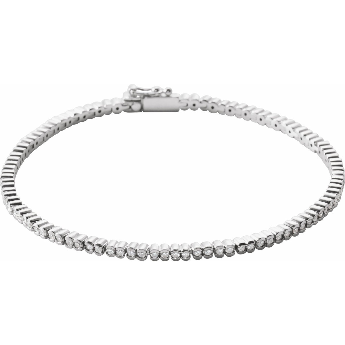 1 CTW Natural Diamond Line 7" Bracelet - 1.35mm Width