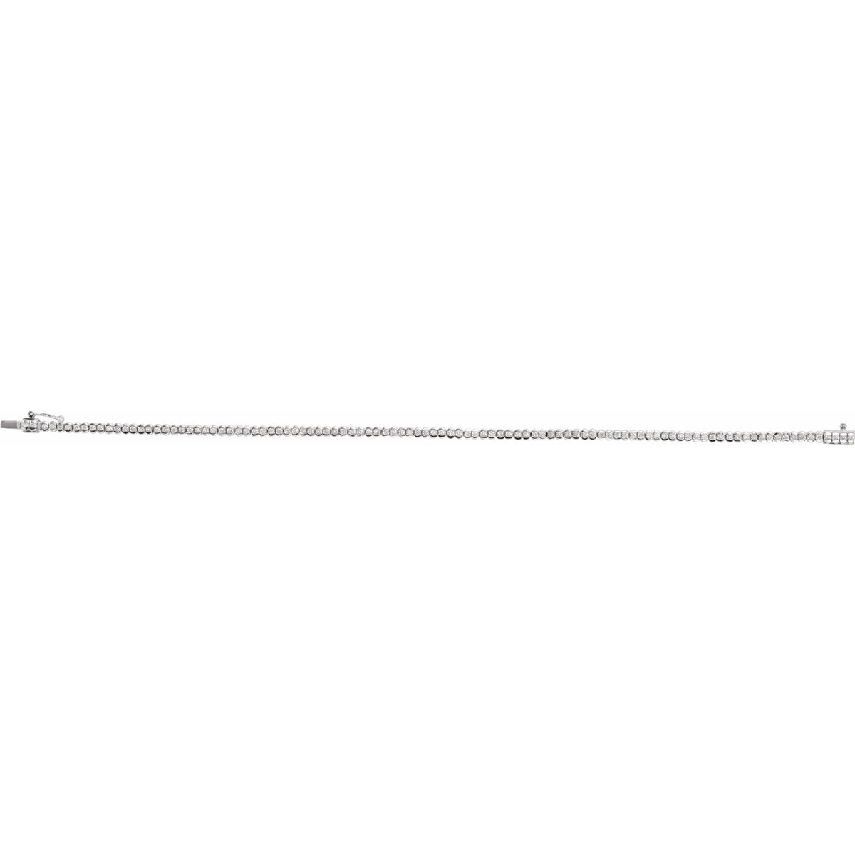 3 CTW Natural Diamond Line 7" Bracelet - White Gold