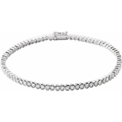 2 CTW Natural Diamond Line 7" Bracelet - 11.4g