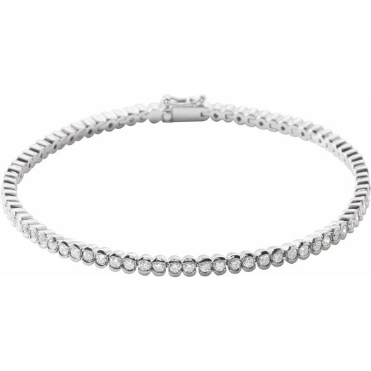 2 CTW Natural Diamond Line 7" Bracelet - 11.4g