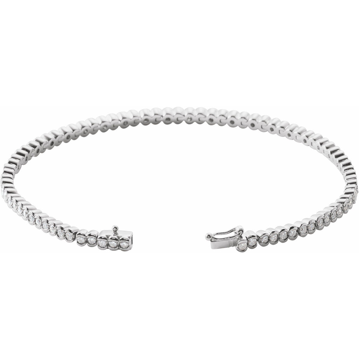 2 CTW Natural Diamond Line 7" Bracelet - 11.4g