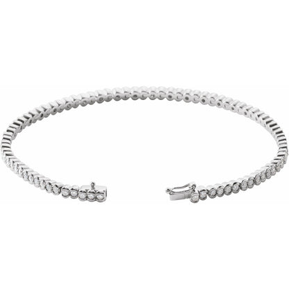 2 CTW Natural Diamond Line 7" Bracelet - 11.4g