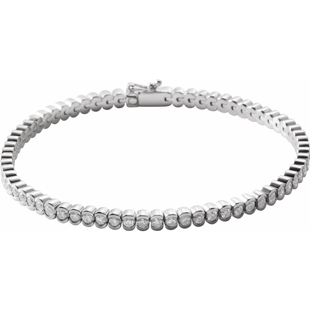 3 CTW Natural Diamond Line 7" Bracelet - White Gold
