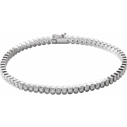 3 CTW Natural Diamond Line 7" Bracelet - White Gold
