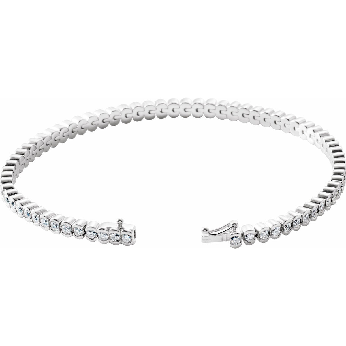 3 CTW Natural Diamond Line 7" Bracelet - White Gold