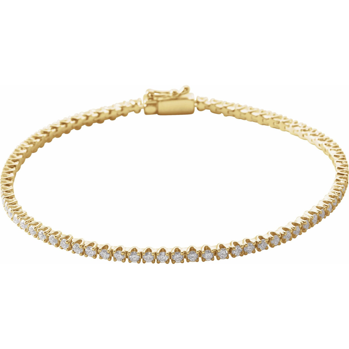 2 CTW Natural Diamond Line 7" Bracelet - 7.0g