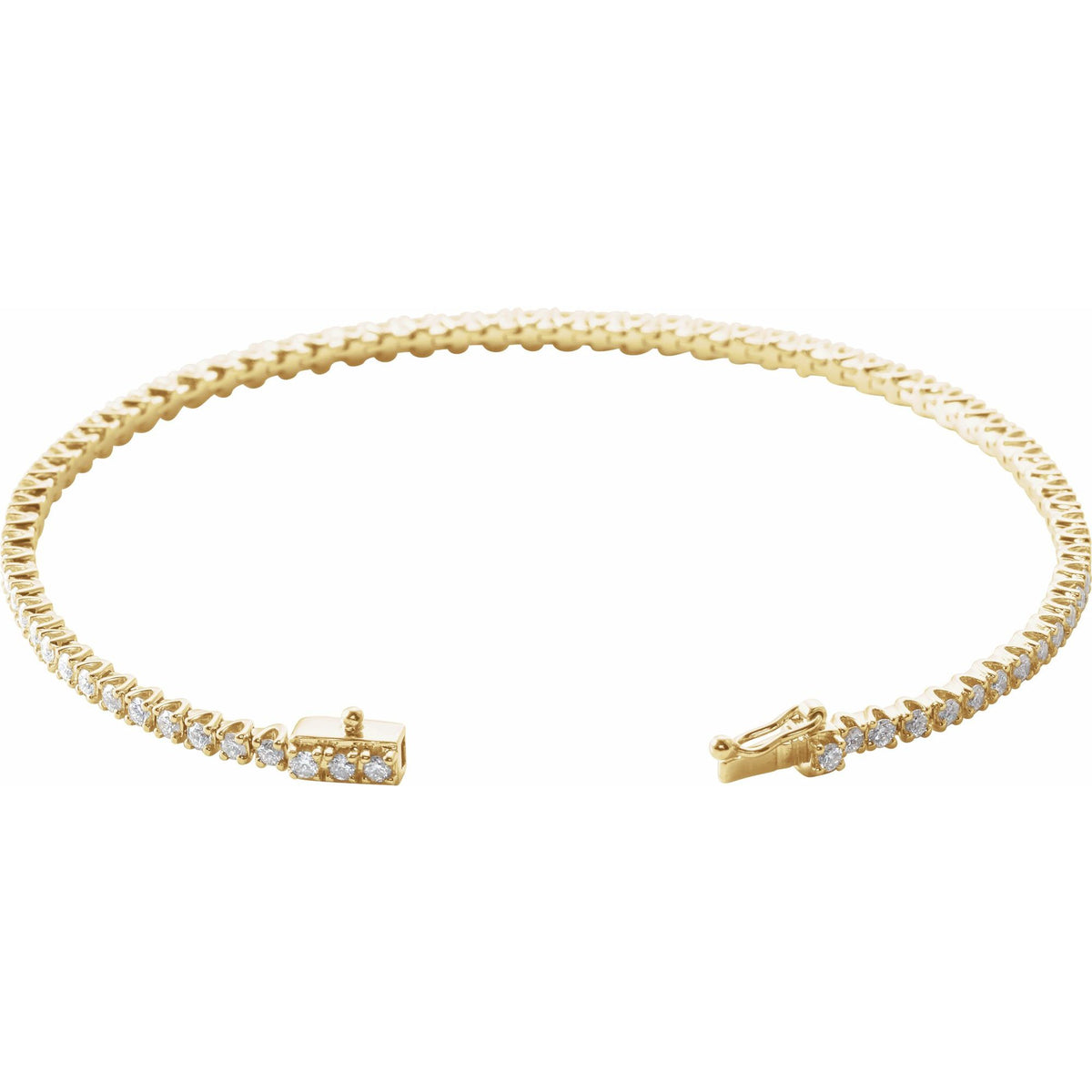 2 CTW Natural Diamond Line 7" Bracelet - 7.0g