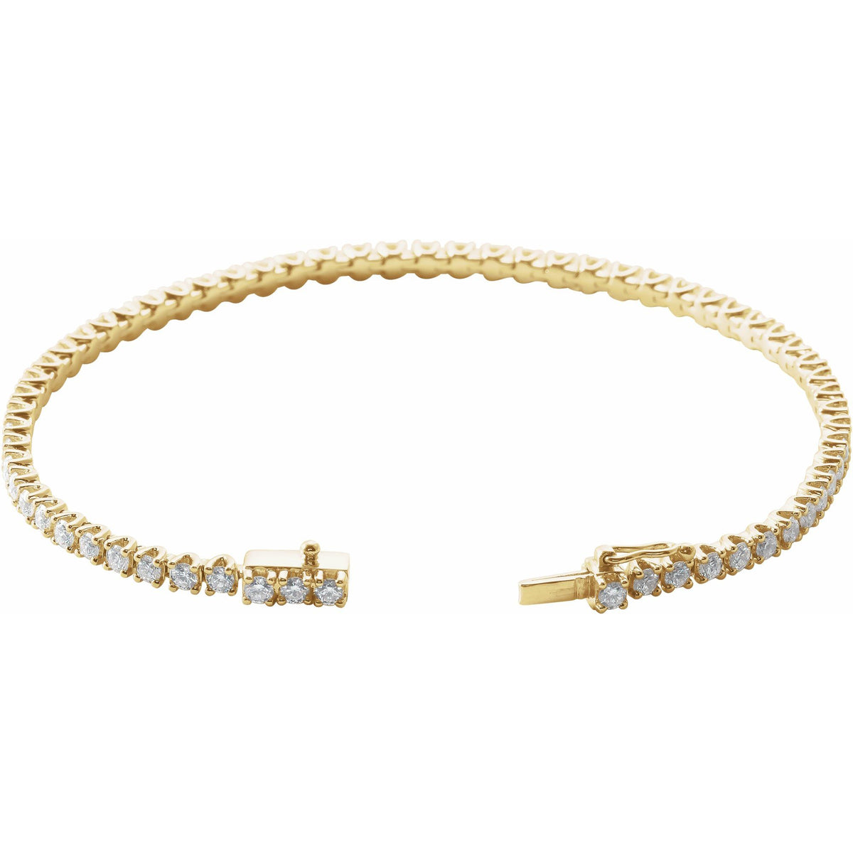 3 CTW Natural Diamond Line 7" Bracelet - White Gold/Yellow Gold