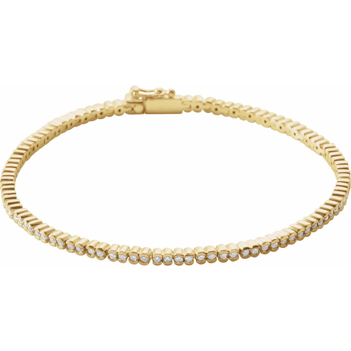 1 CTW Natural Diamond Line 7" Bracelet - 1.35mm Width