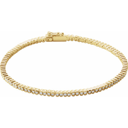1 CTW Natural Diamond Line 7" Bracelet - 1.35mm Width