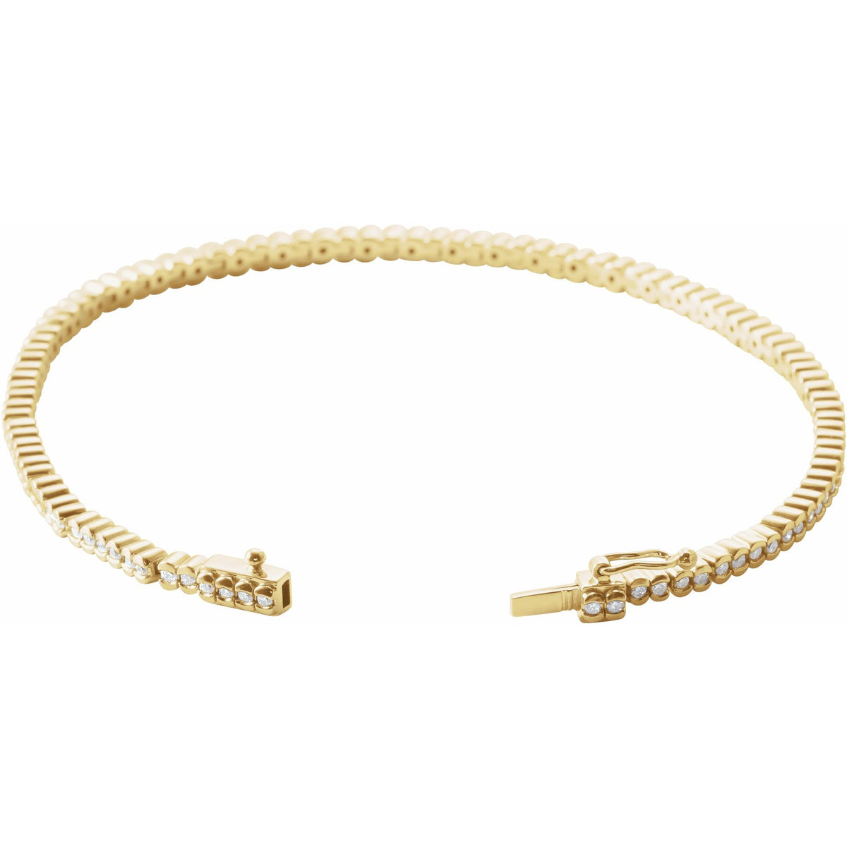 1 CTW Natural Diamond Line 7" Bracelet - 1.35mm Width