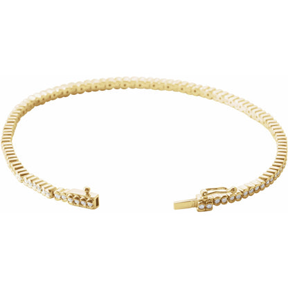 1 CTW Natural Diamond Line 7" Bracelet - 1.35mm Width