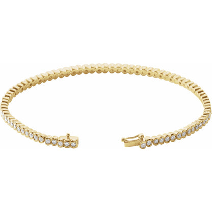 2 CTW Natural Diamond Line 7" Bracelet - 11.4g