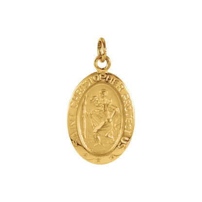 15x11 mm Oval St. Christopher Medal