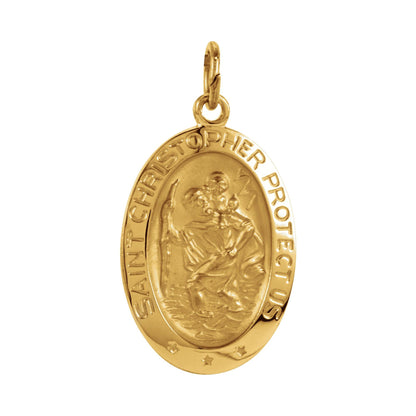 19x14 mm Oval St. Christopher Medal