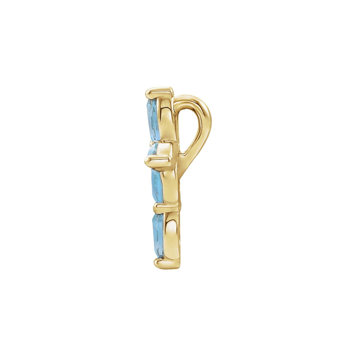 Natural Aquamarine Cross Pendant