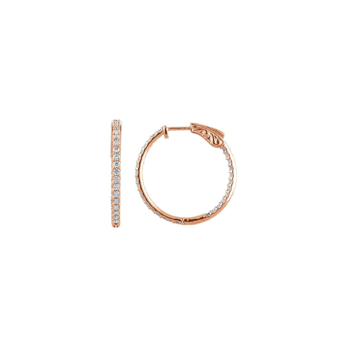 Natural Diamond Inside-Outside Hoop Earrings