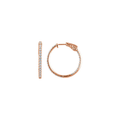 Natural Diamond Inside-Outside Hoop Earrings