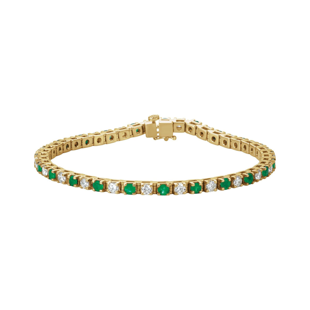Natural Emerald & 2 1/3 CTW Natural Diamond Line 7" Bracelet