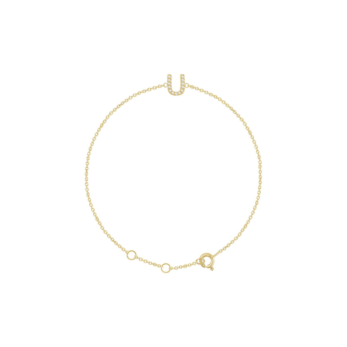 Natural Diamond Initial Bracelet