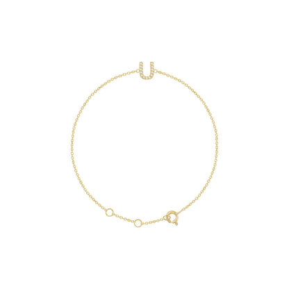 Natural Diamond Initial Bracelet