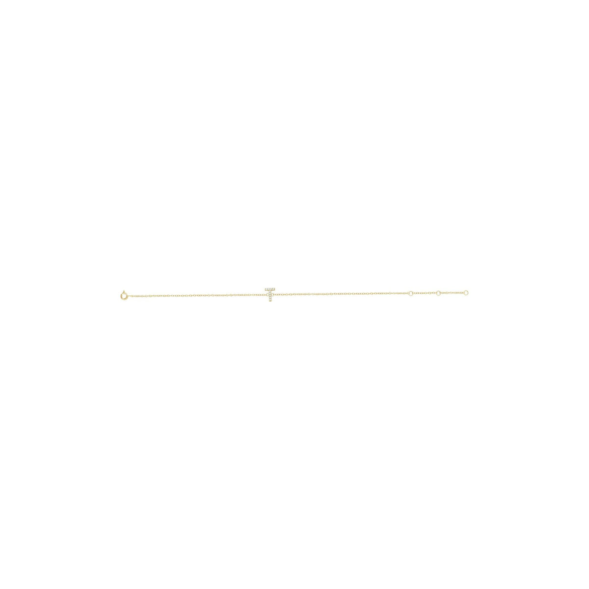 Natural Diamond Initial Bracelet