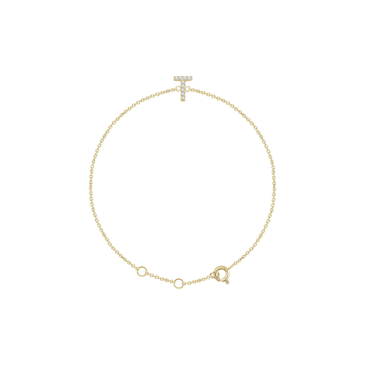 Natural Diamond Initial Bracelet