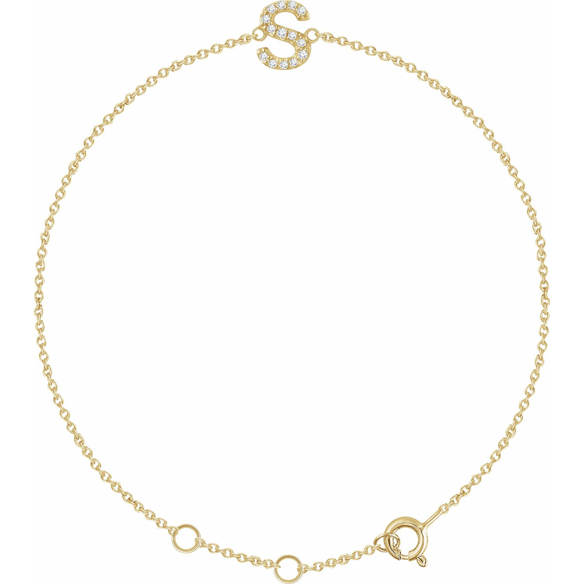 Natural Diamond Initial Bracelet