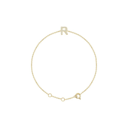 Natural Diamond Initial Bracelet